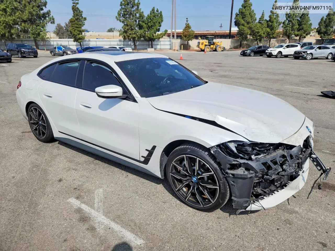 2022 BMW I4 Edrive 40 VIN: WBY73AW04NFM97110 Lot: 58150976