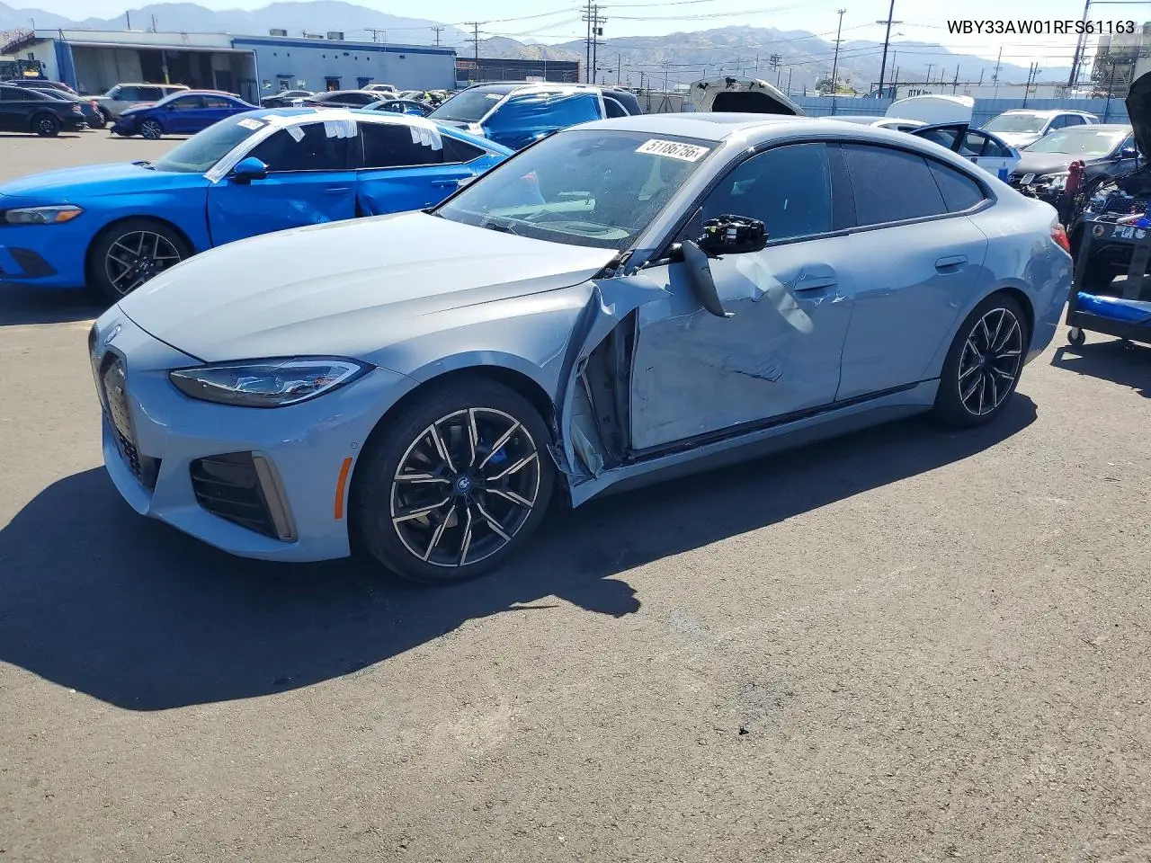 2024 BMW I4 M50 VIN: WBY33AW01RFS61163 Lot: 51186756
