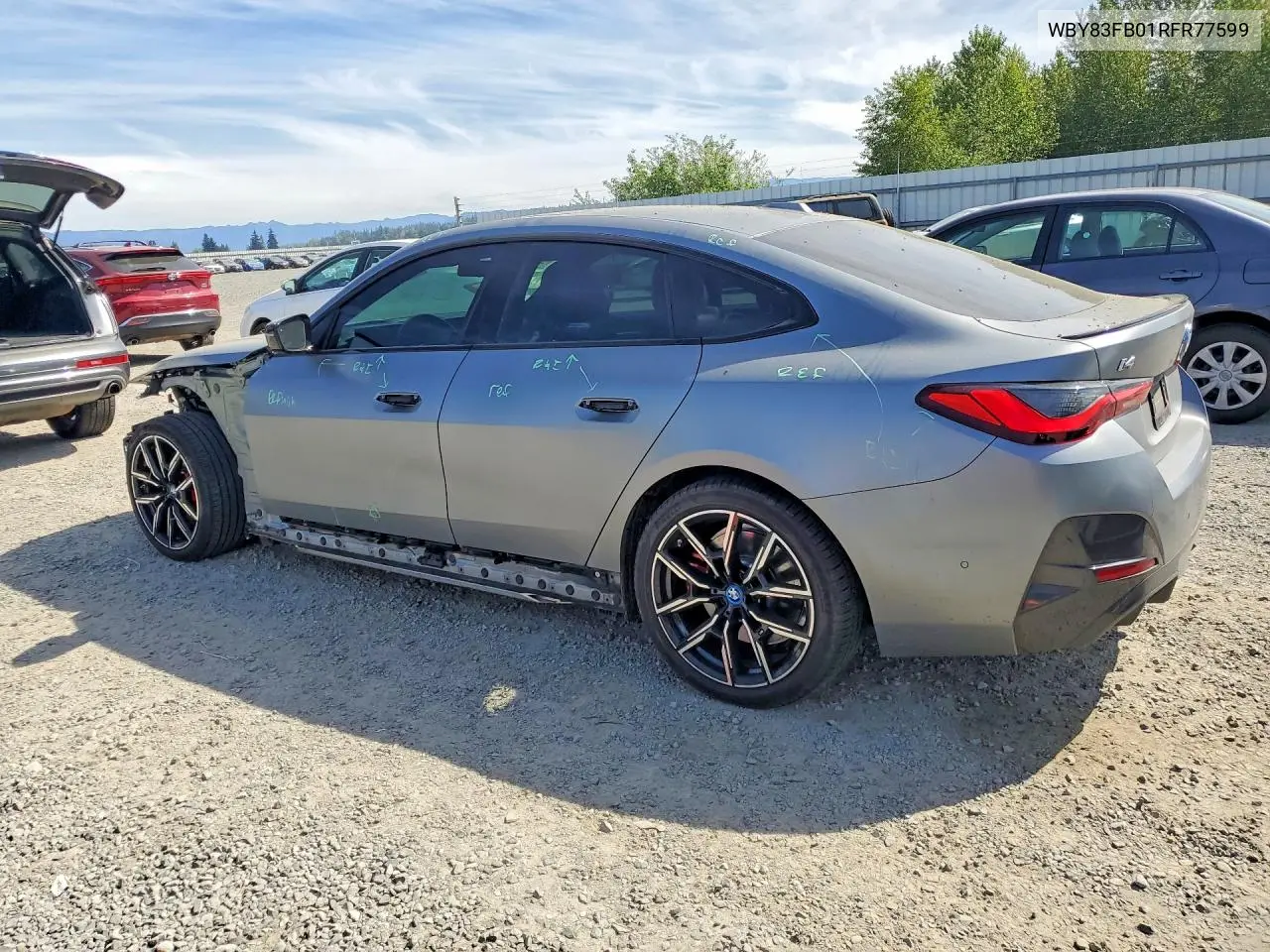 2024 BMW I4 xDrive 40 VIN: WBY83FB01RFR77599 Lot: 52086396
