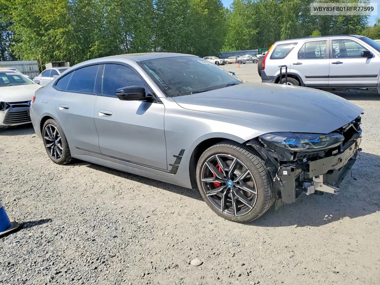 2024 BMW I4 xDrive 40 VIN: WBY83FB01RFR77599 Lot: 52086396