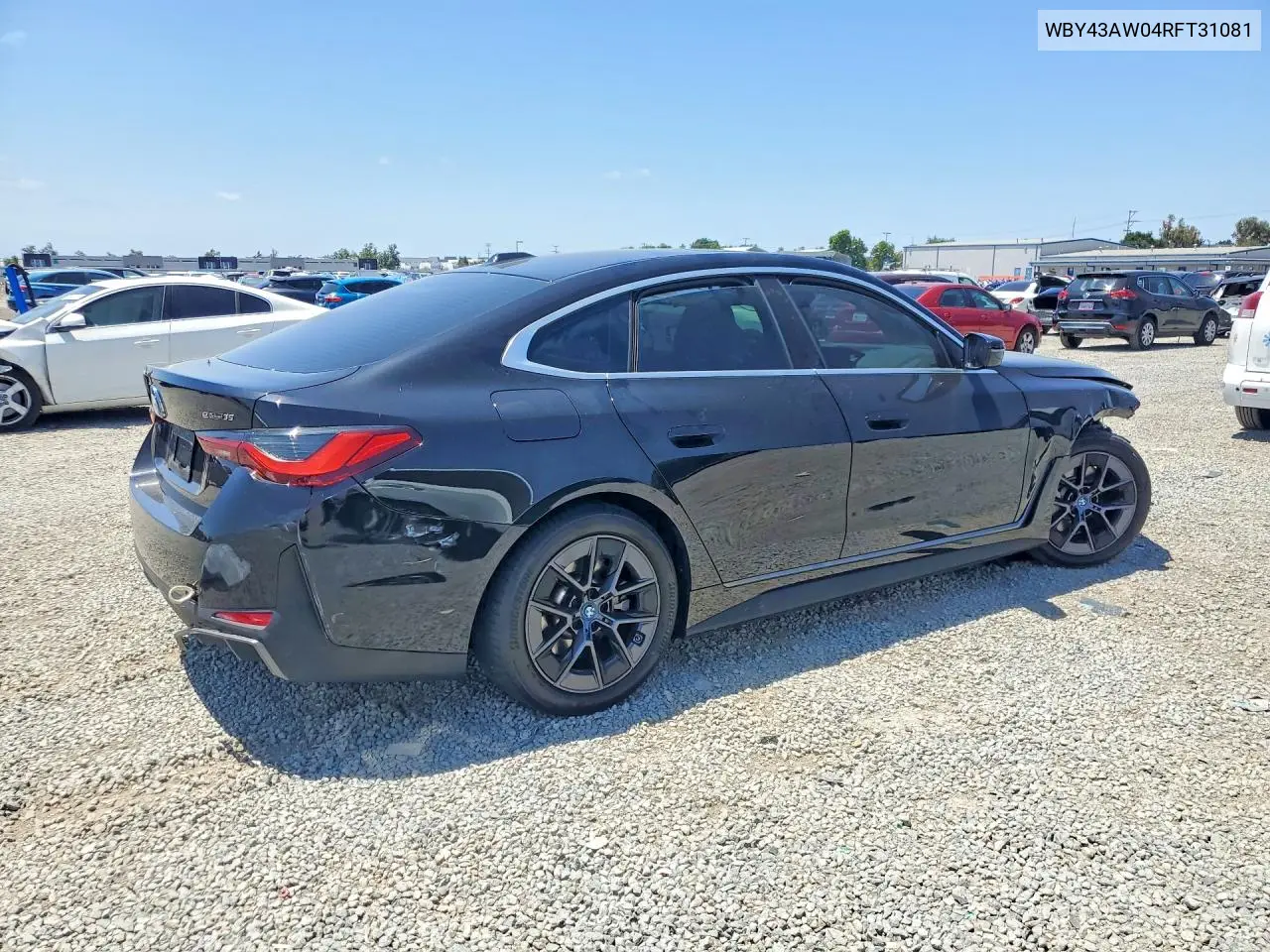 2024 BMW I4 Edrive 35 VIN: WBY43AW04RFT31081 Lot: 53790966