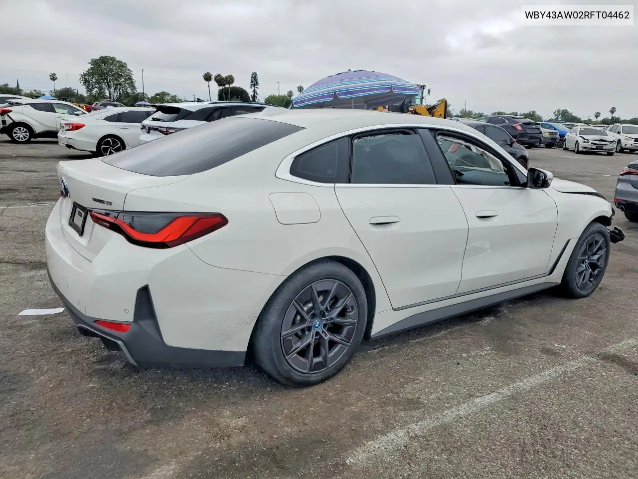 2024 BMW I4 Edrive 35 VIN: WBY43AW02RFT04462 Lot: 57261506