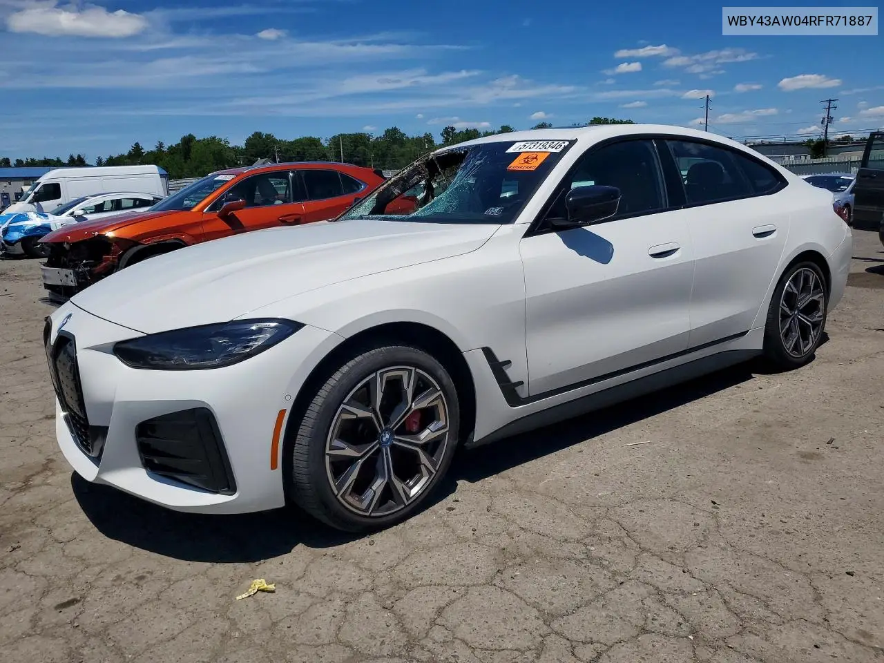 2024 BMW I4 Edrive 35 VIN: WBY43AW04RFR71887 Lot: 57319346