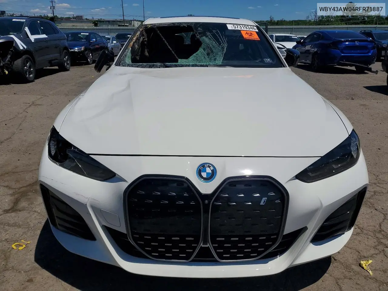 2024 BMW I4 Edrive 35 VIN: WBY43AW04RFR71887 Lot: 57319346