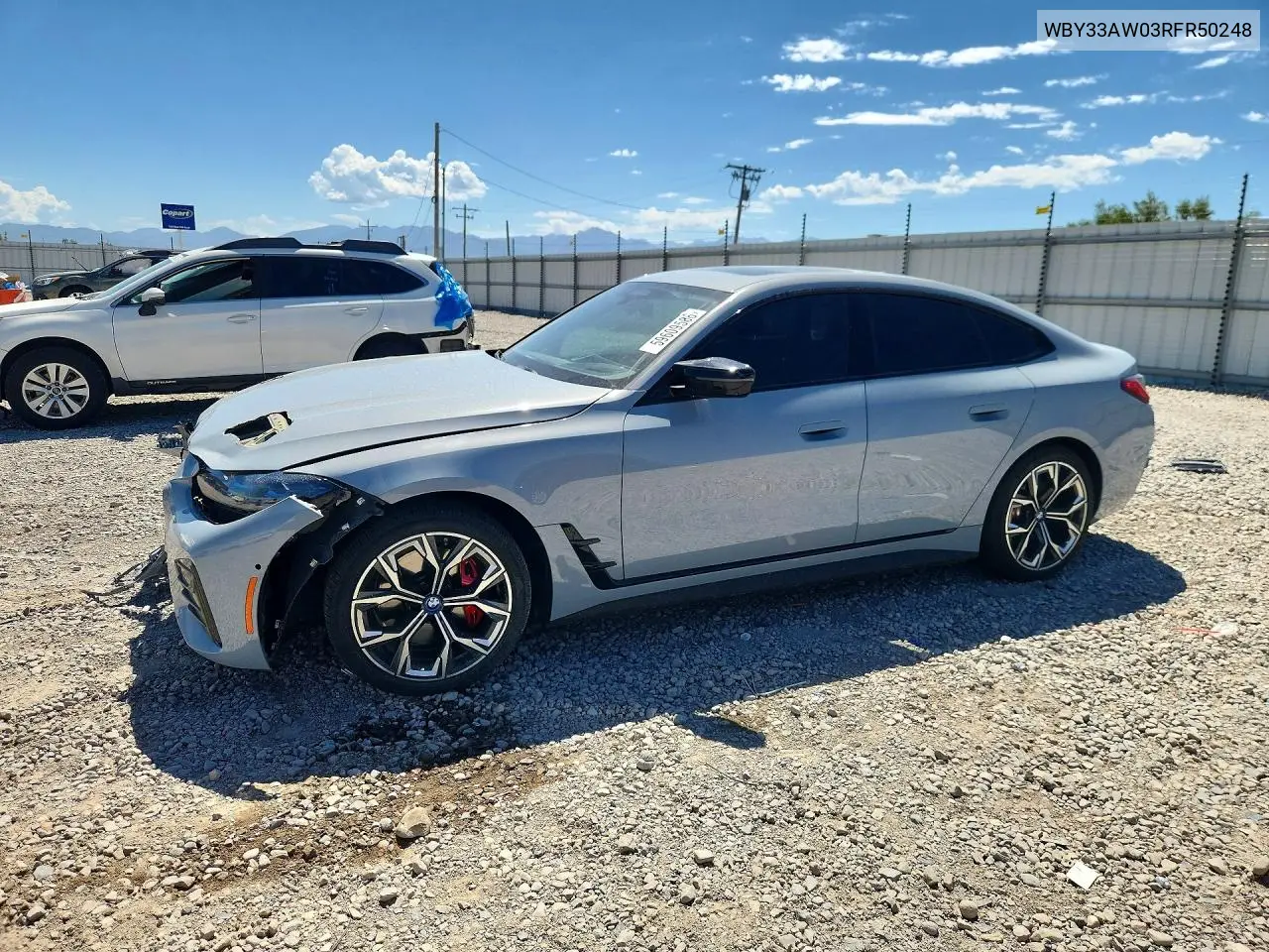 2024 BMW I4 M50 VIN: WBY33AW03RFR50248 Lot: 59609586