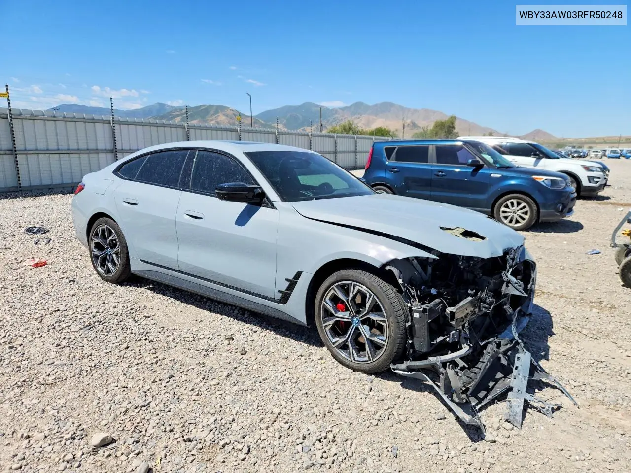 2024 BMW I4 M50 VIN: WBY33AW03RFR50248 Lot: 59609586