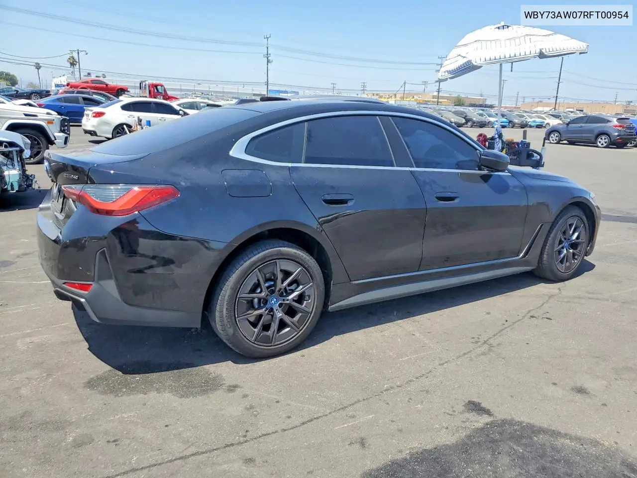 2024 BMW I4 Edrive 40 VIN: WBY73AW07RFT00954 Lot: 59865996