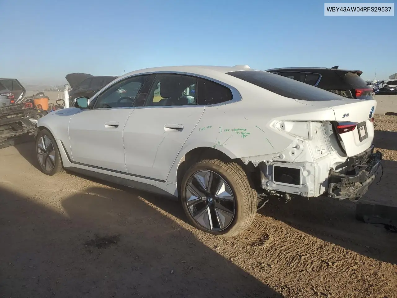 2024 BMW I4 Edrive 35 VIN: WBY43AW04RFS29537 Lot: 82543855