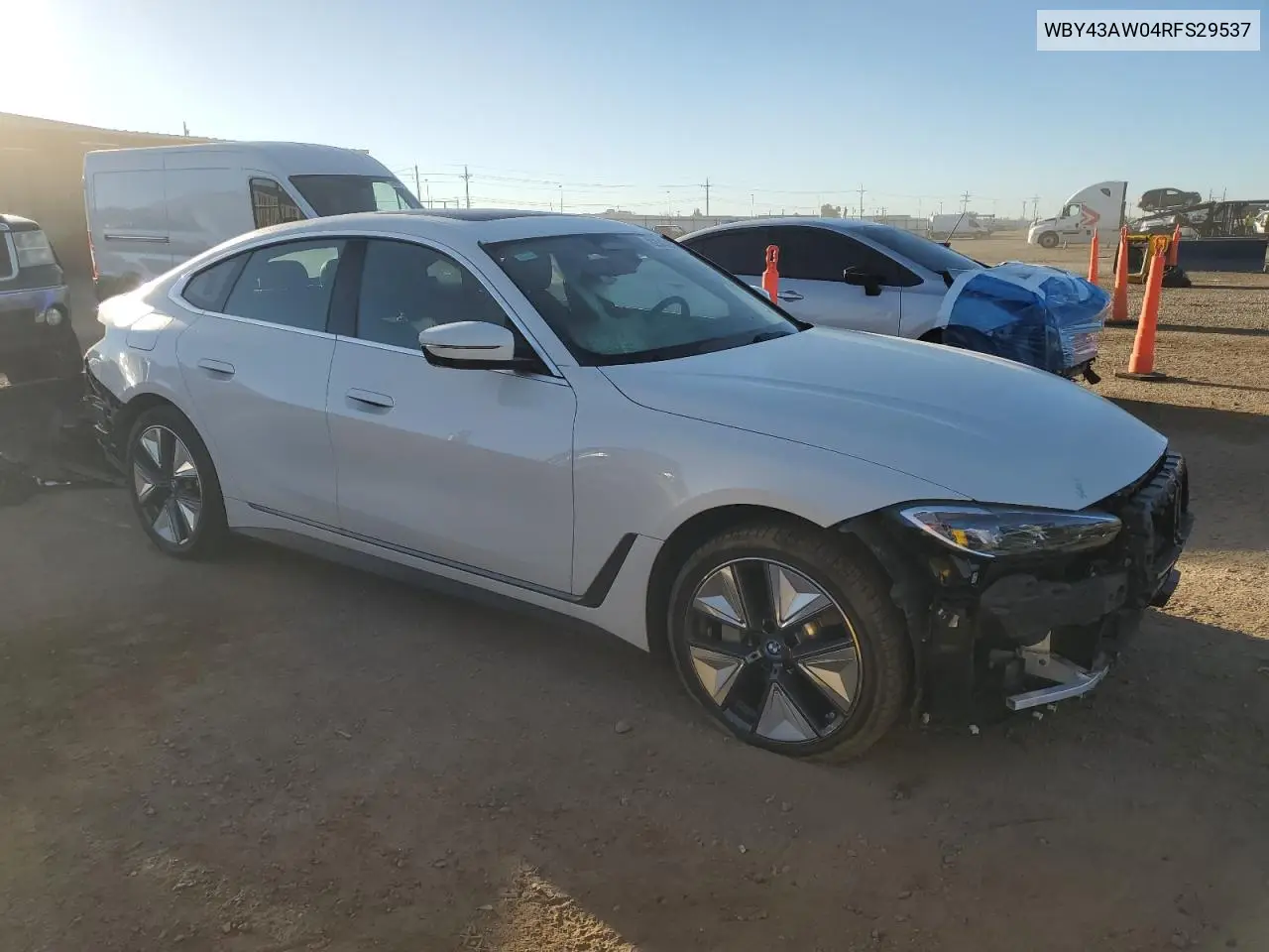 2024 BMW I4 Edrive 35 VIN: WBY43AW04RFS29537 Lot: 82543855
