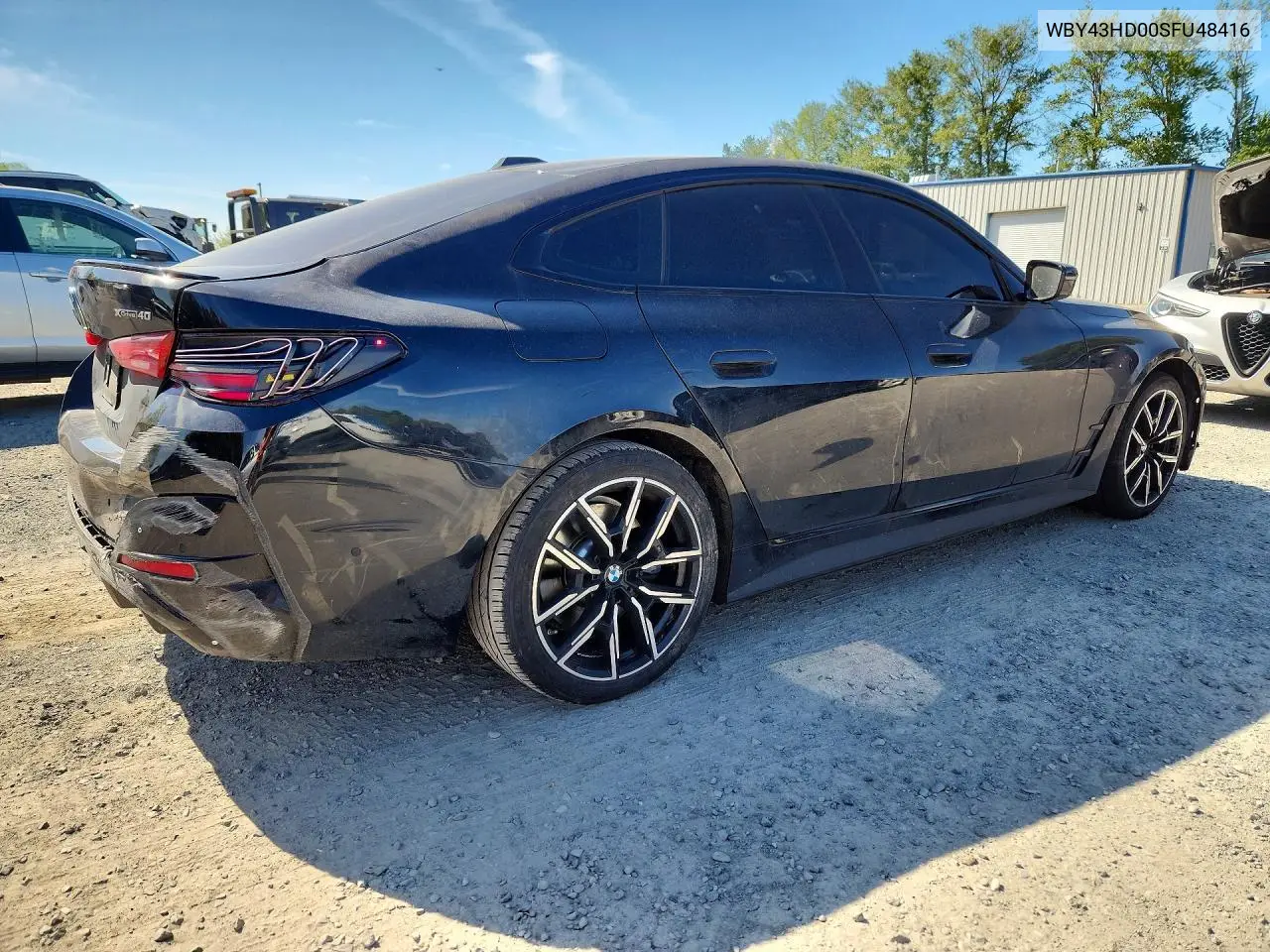 2025 BMW I4 xDrive 40 VIN: WBY43HD00SFU48416 Lot: 53067816