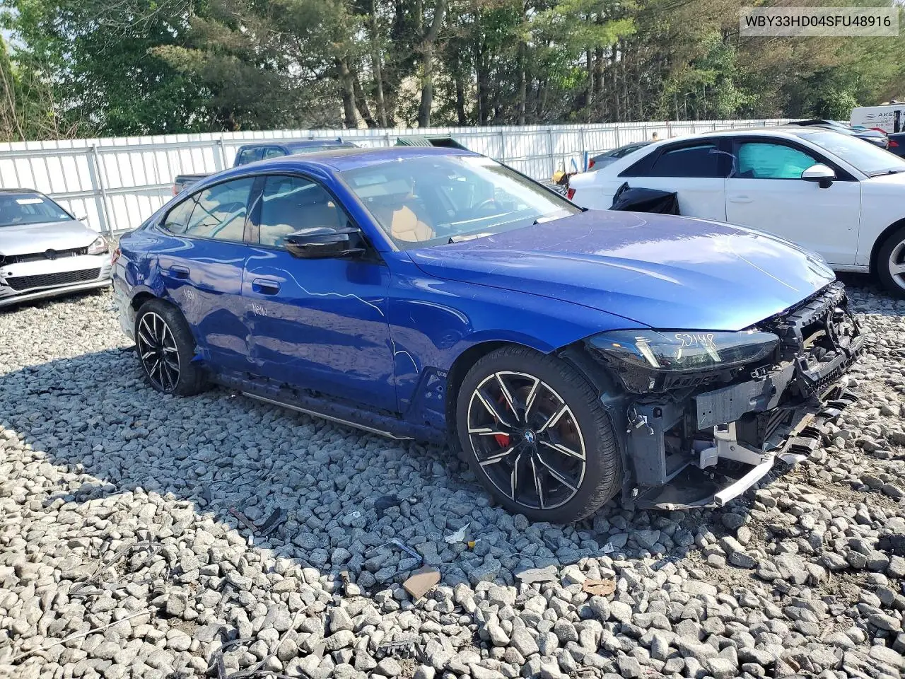 2025 BMW I4 M50 VIN: WBY33HD04SFU48916 Lot: 57108126