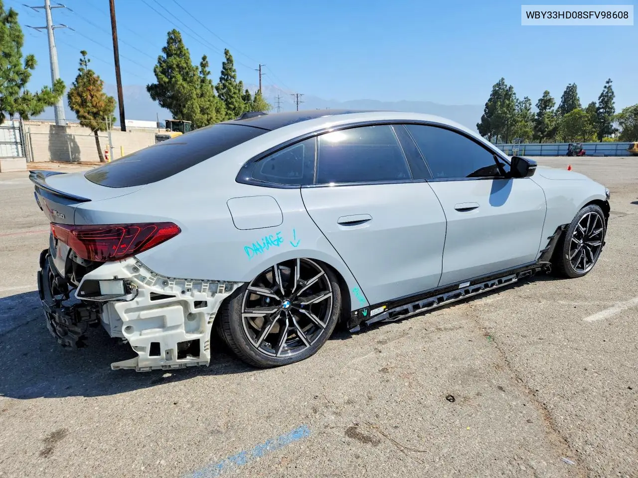 2025 BMW I4 M50 VIN: WBY33HD08SFV98608 Lot: 58421286
