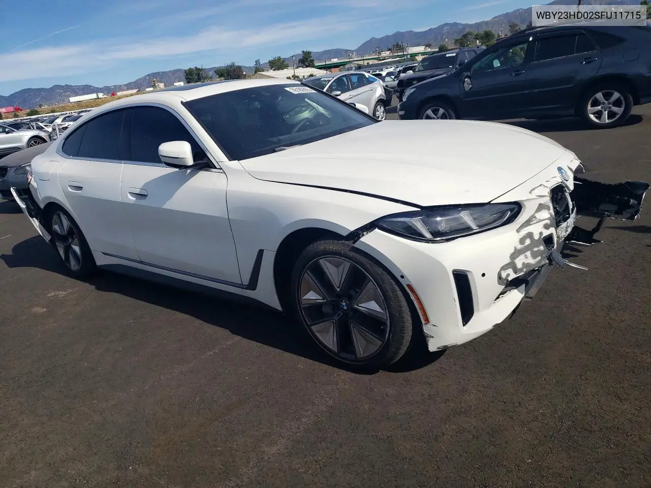 2025 BMW I4 Edrive 40 VIN: WBY23HD02SFU11715 Lot: 78189805