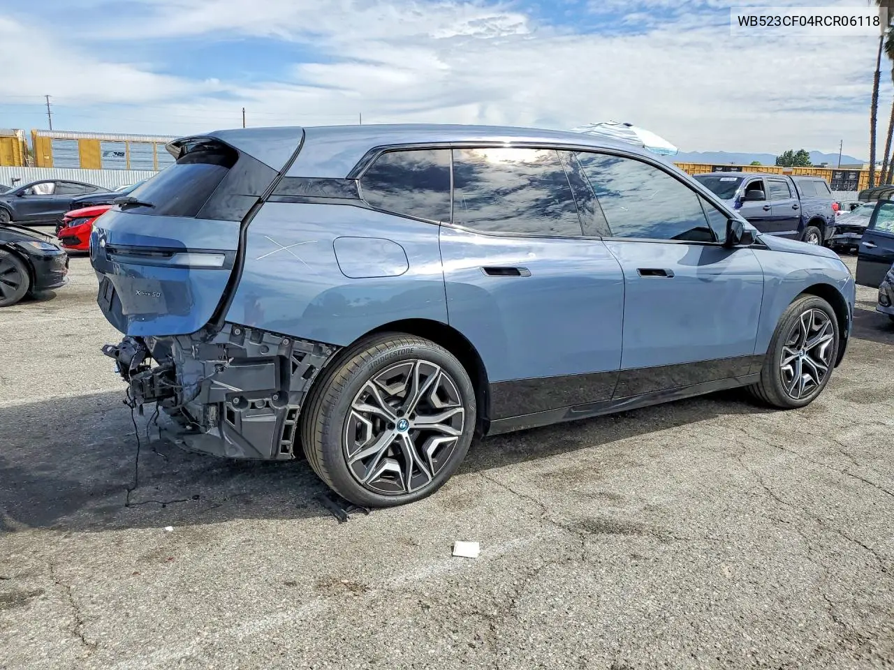 2024 BMW Ix xDrive50 VIN: WB523CF04RCR06118 Lot: 48138956
