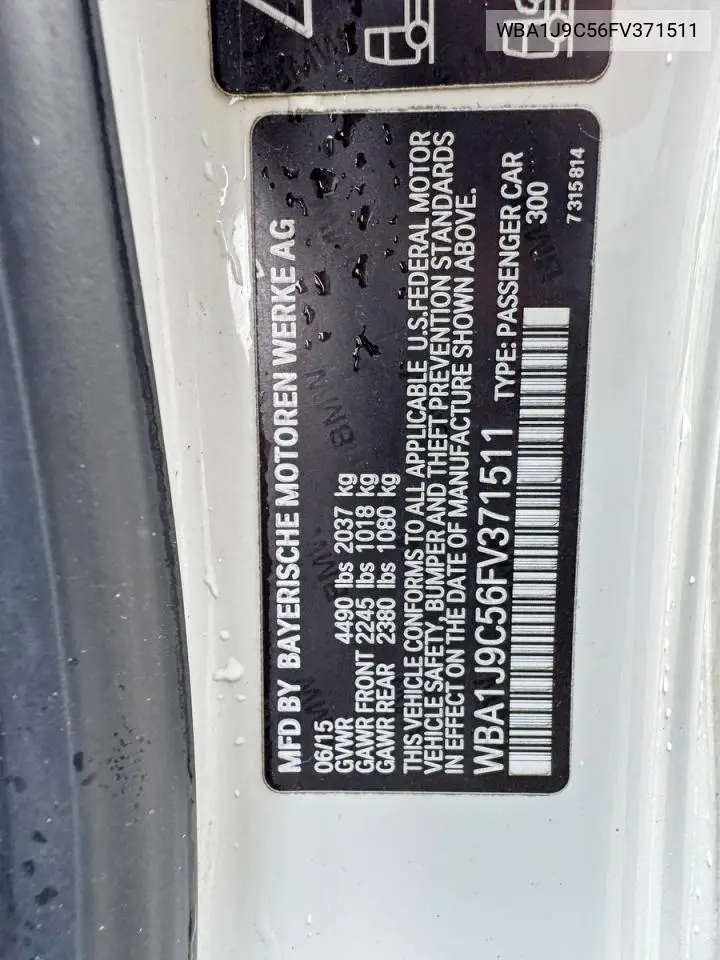 2015 BMW Motorrad M235Xi VIN: WBA1J9C56FV371511 Lot: 47105326