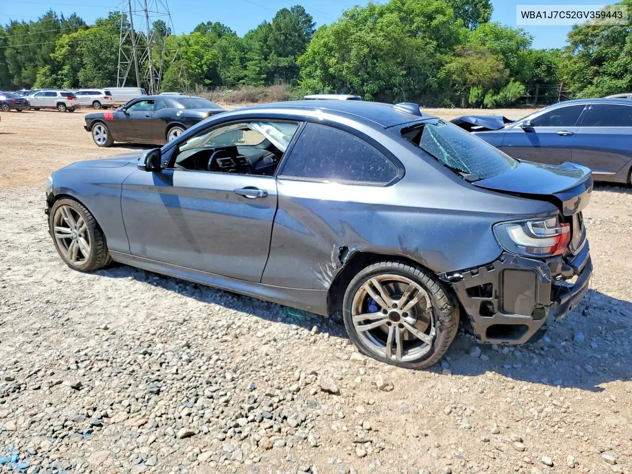 2016 BMW M235I VIN: WBA1J7C52GV359443 Lot: 52666796