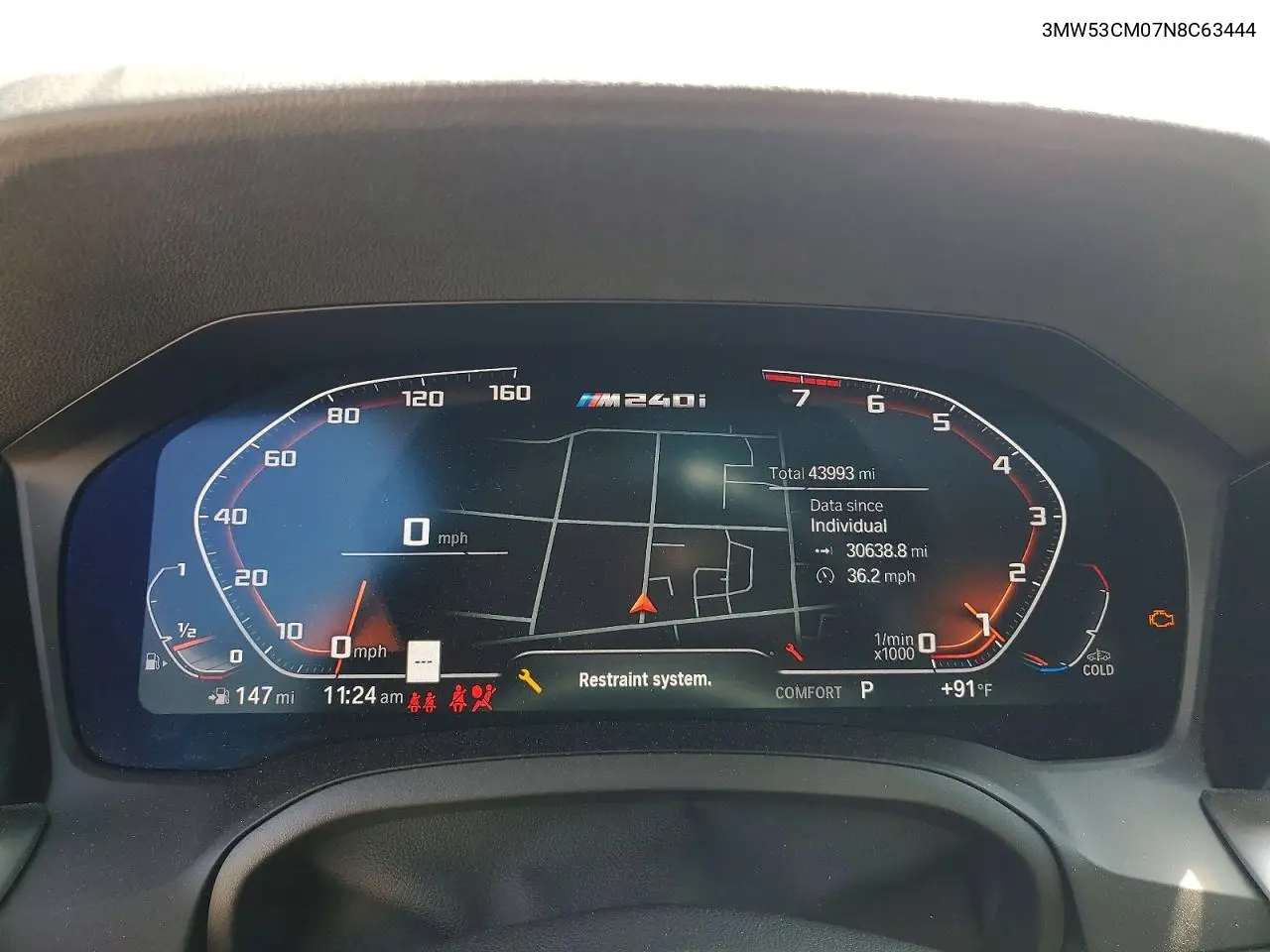 2022 BMW M240Xi VIN: 3MW53CM07N8C63444 Lot: 60503046
