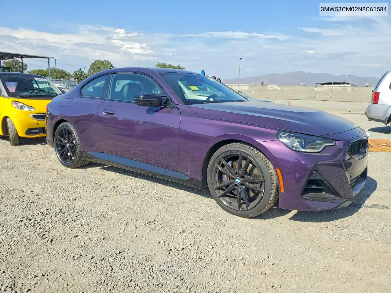 2022 BMW M240Xi VIN: 3MW53CM02N8C61584 Lot: 61328586