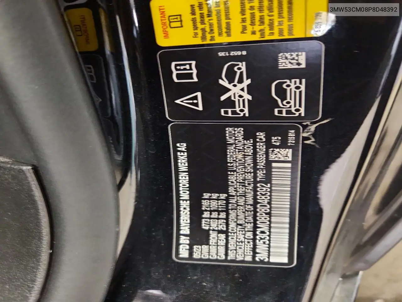 2023 BMW M240Xi VIN: 3MW53CM08P8D48392 Lot: 59154876