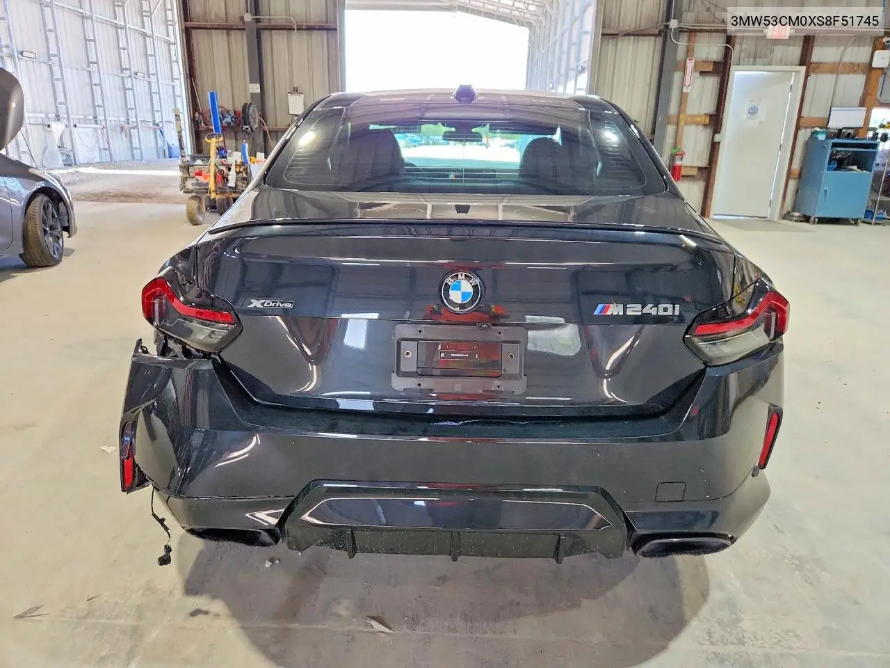 2025 BMW M240Xi VIN: 3MW53CM0XS8F51745 Lot: 59617796