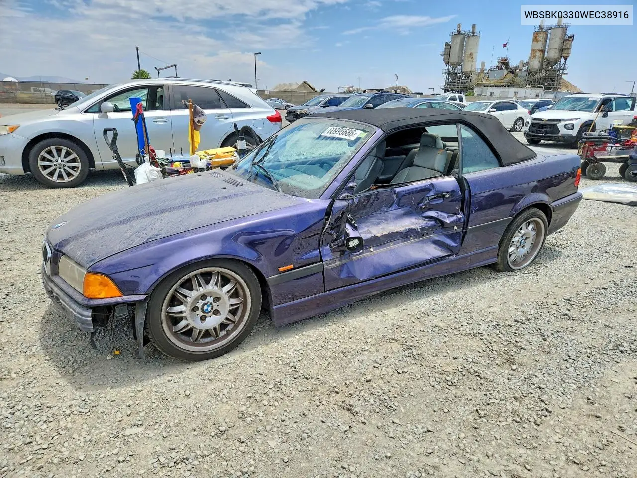 1998 BMW M3 Automatic VIN: WBSBK0330WEC38916 Lot: 60995686