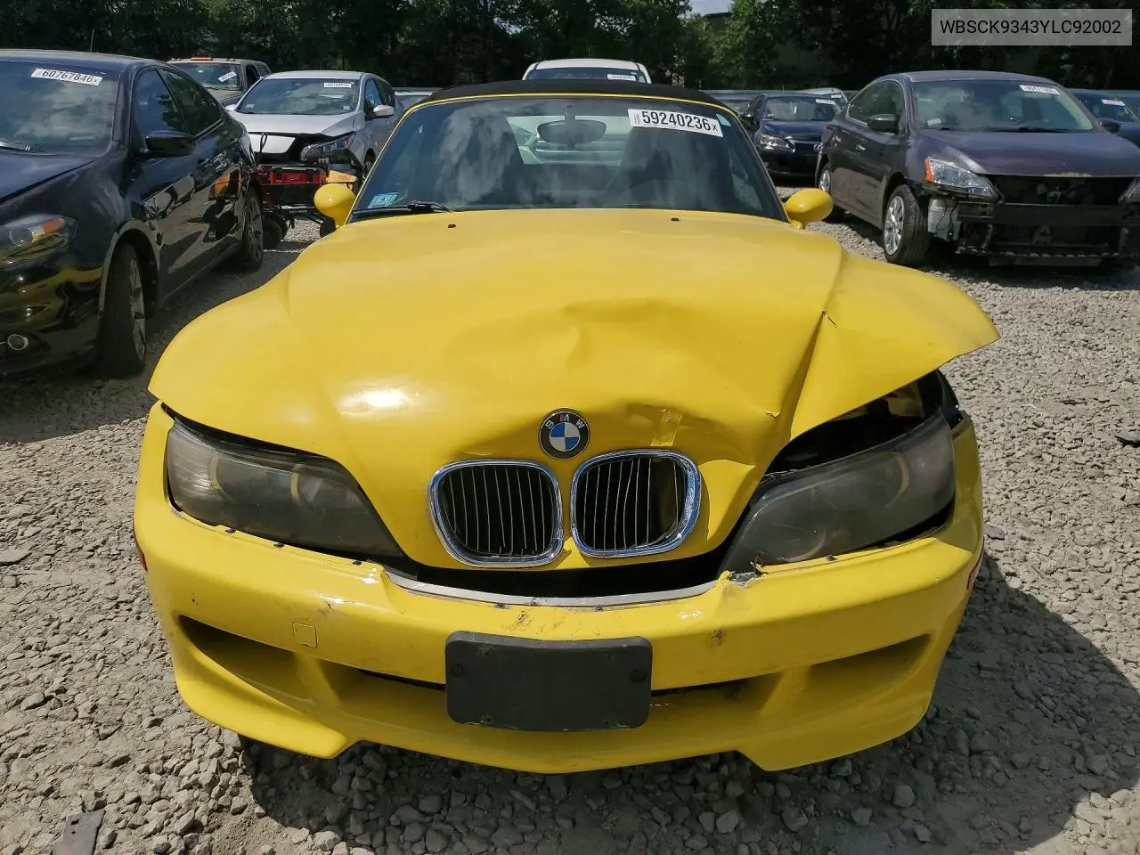 2000 BMW M Roadster VIN: WBSCK9343YLC92002 Lot: 59240236