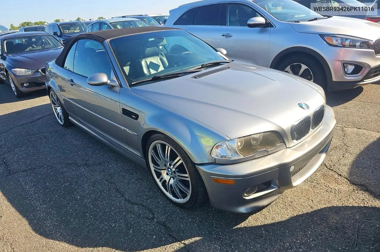2006 BMW M3 VIN: WBSBR93426PK11016 Lot: 61739806