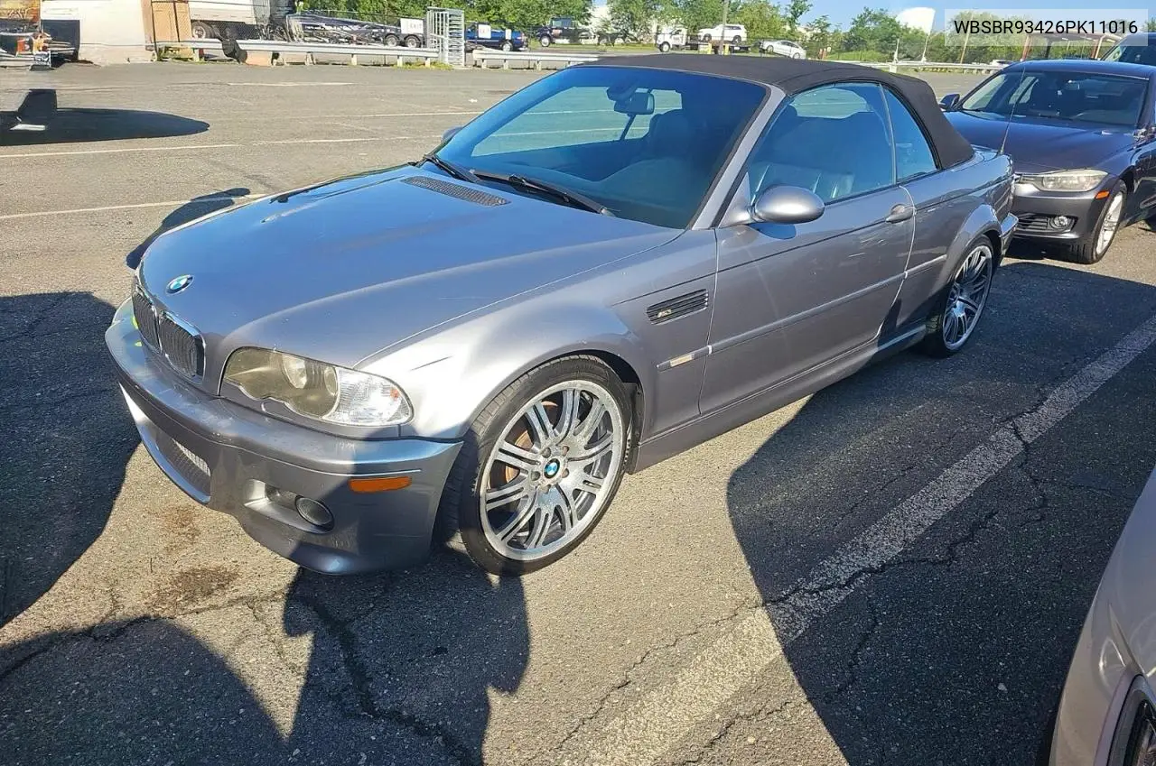 2006 BMW M3 VIN: WBSBR93426PK11016 Lot: 61739806