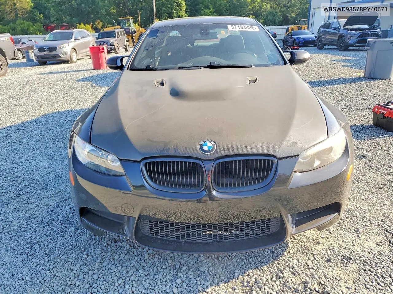2008 BMW M3 VIN: WBSWD93578PY40671 Lot: 57193006