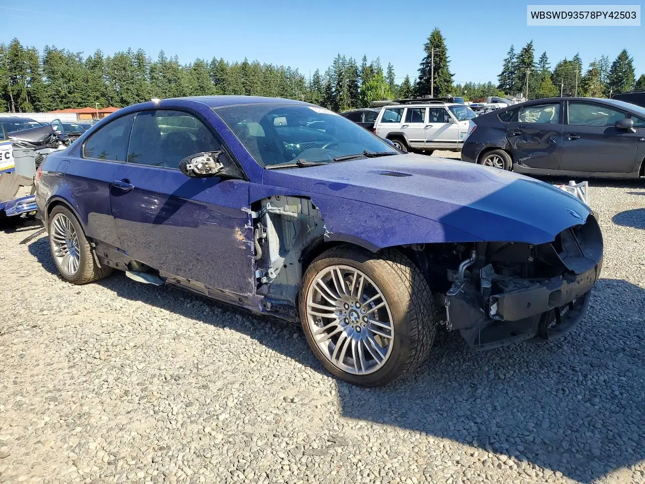 2008 BMW M3 VIN: WBSWD93578PY42503 Lot: 57558656
