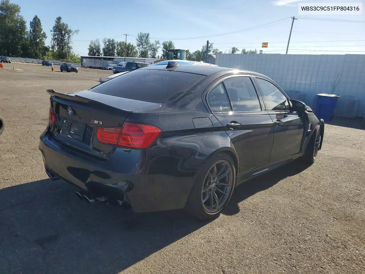 2015 BMW M3 VIN: WBS3C9C51FP804316 Lot: 57716206
