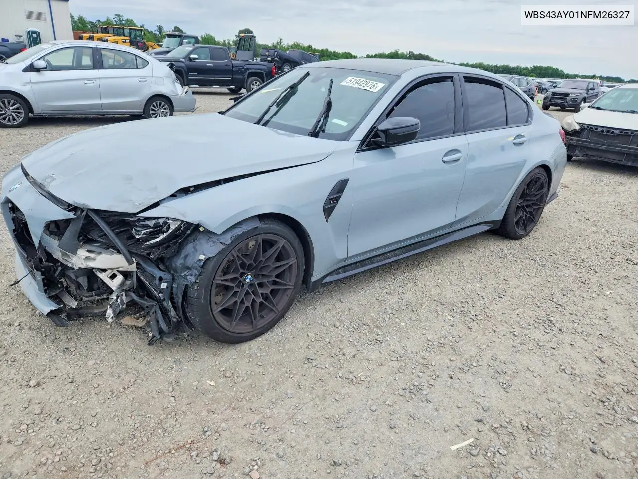 2022 BMW M3 Competition VIN: WBS43AY01NFM26327 Lot: 51942976