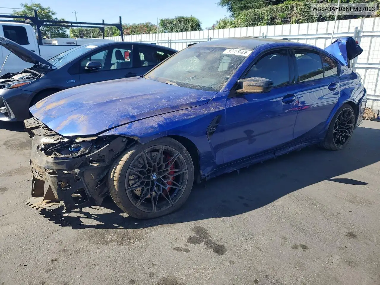 2022 BMW M3 Competition VIN: WBS43AY08NFM37003 Lot: 53129406