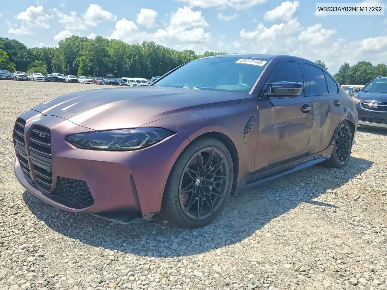2022 BMW M3 Competition VIN: WBS33AY02NFM17292 Lot: 56330446