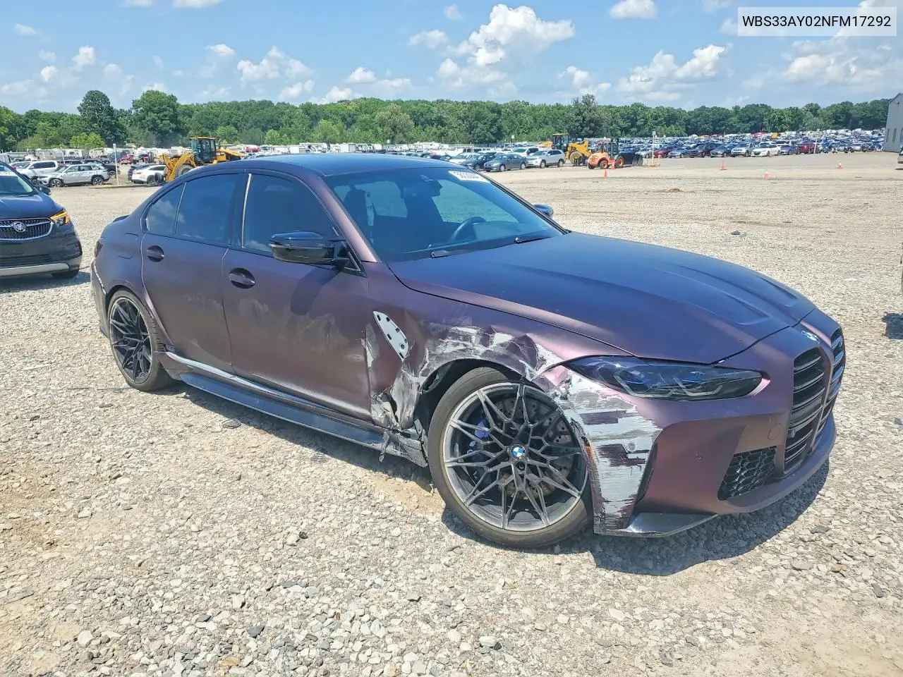 2022 BMW M3 Competition VIN: WBS33AY02NFM17292 Lot: 56330446