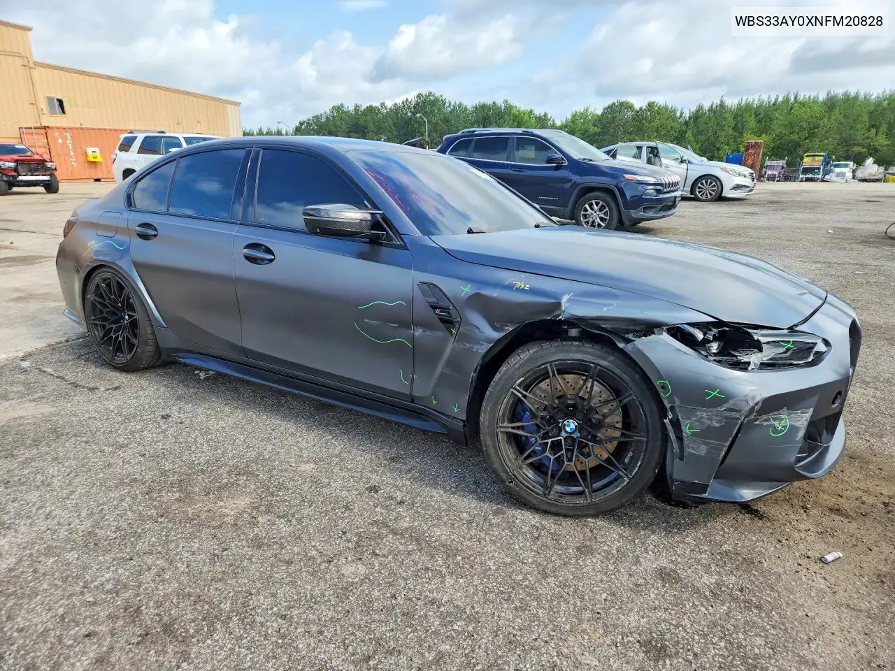 2022 BMW M3 Competition VIN: WBS33AY0XNFM20828 Lot: 57946136
