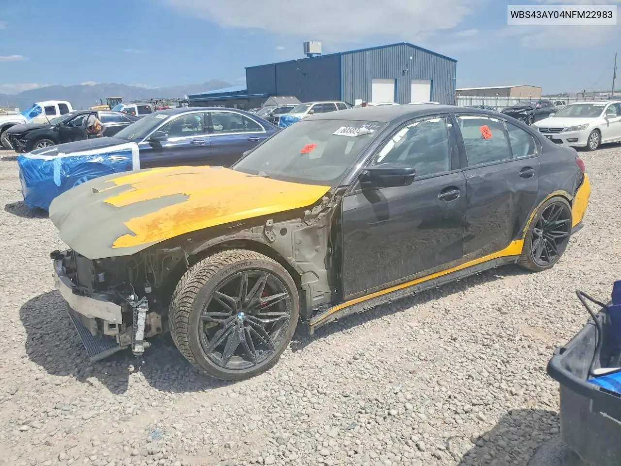 2022 BMW M3 Competition VIN: WBS43AY04NFM22983 Lot: 60502426