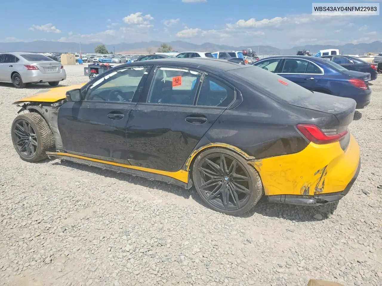 2022 BMW M3 Competition VIN: WBS43AY04NFM22983 Lot: 60502426