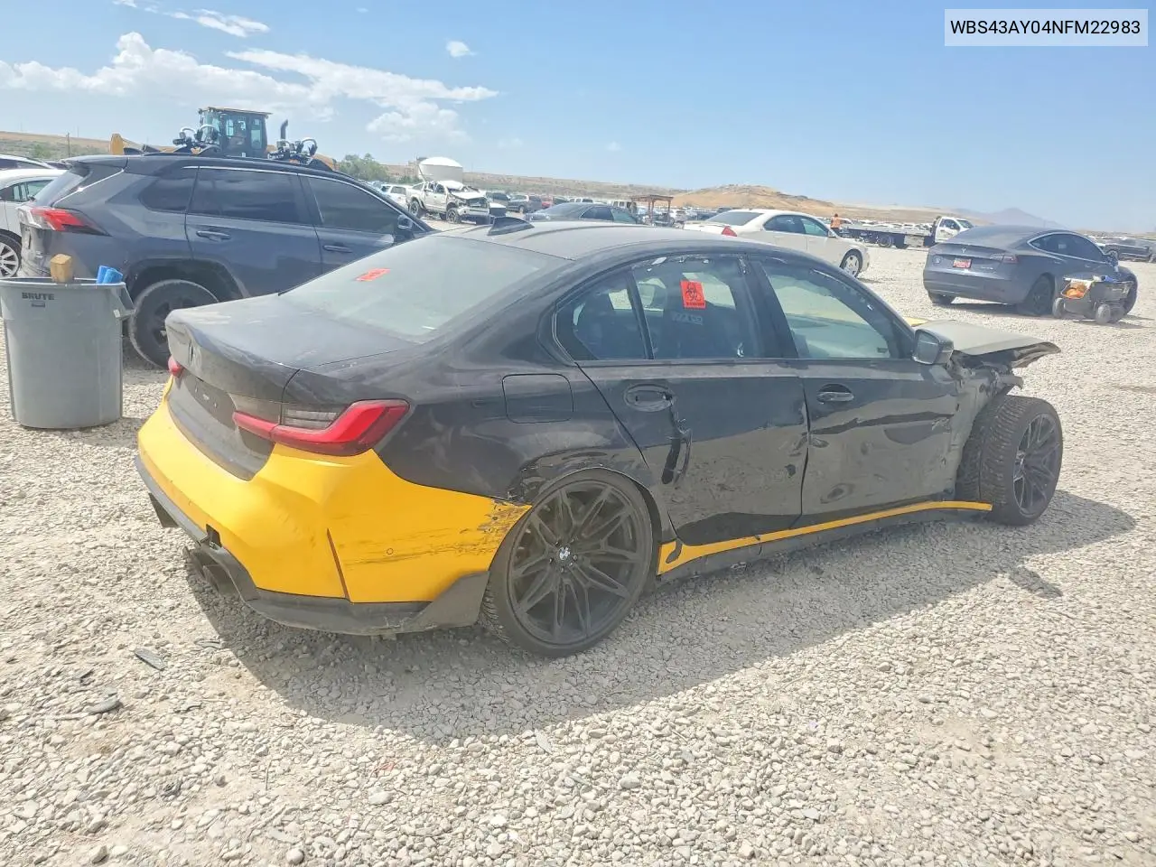2022 BMW M3 Competition VIN: WBS43AY04NFM22983 Lot: 60502426