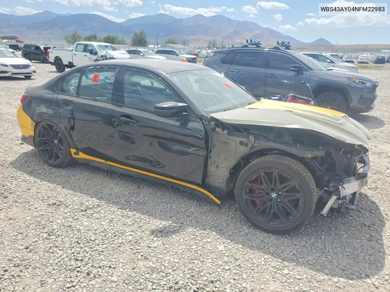 2022 BMW M3 Competition VIN: WBS43AY04NFM22983 Lot: 60502426