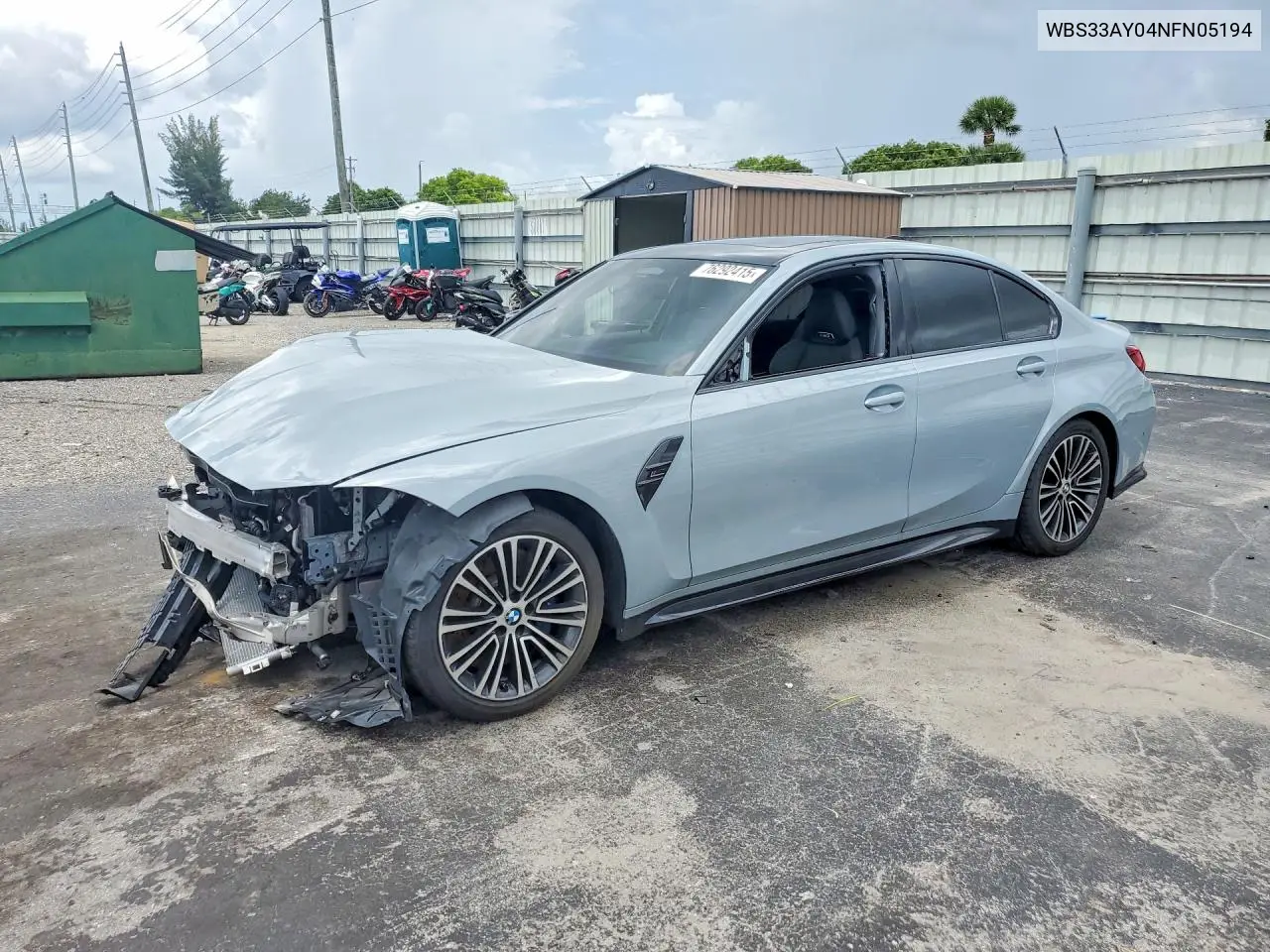 2022 BMW M3 Competition VIN: WBS33AY04NFN05194 Lot: 76292415