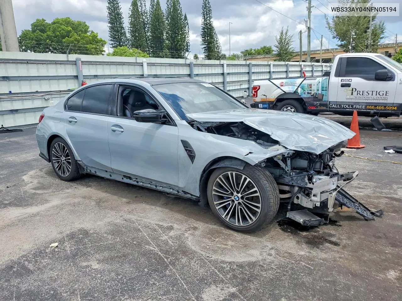 2022 BMW M3 Competition VIN: WBS33AY04NFN05194 Lot: 76292415