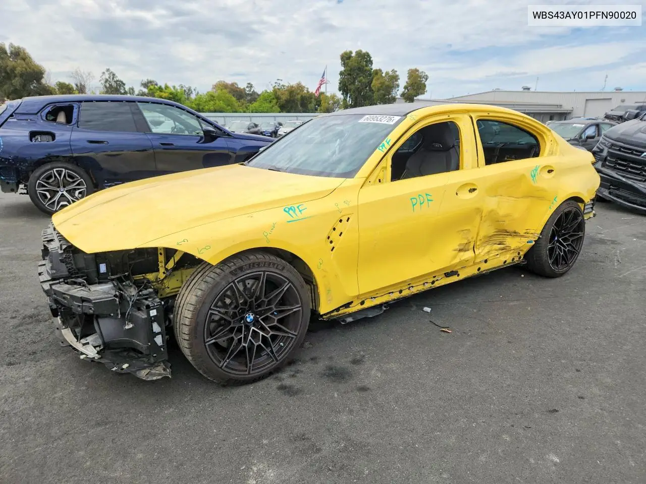 2023 BMW M3 Competition VIN: WBS43AY01PFN90020 Lot: 60953276