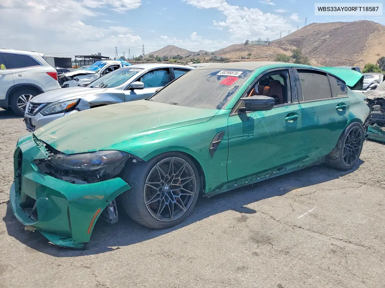 2024 BMW M3 Competition VIN: WBS33AY00RFT18587 Lot: 58298876