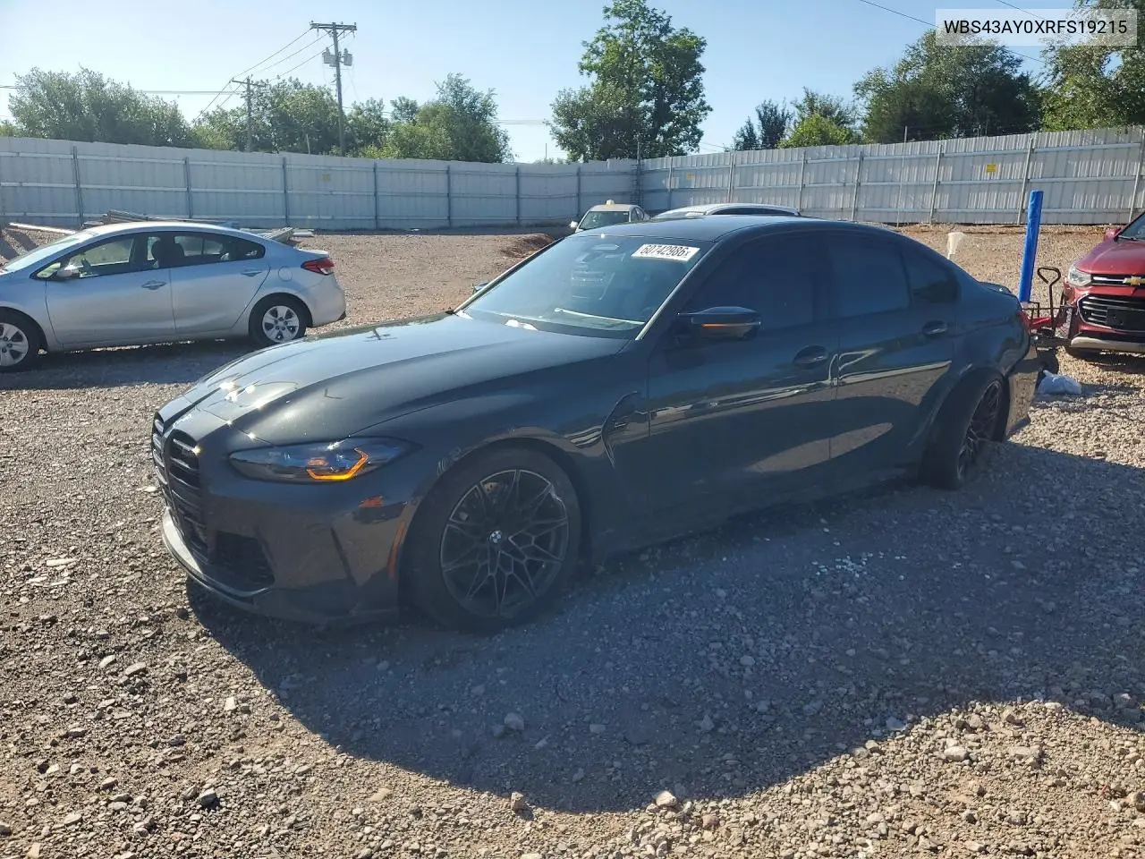 2024 BMW M3 Competition VIN: WBS43AY0XRFS19215 Lot: 60742986