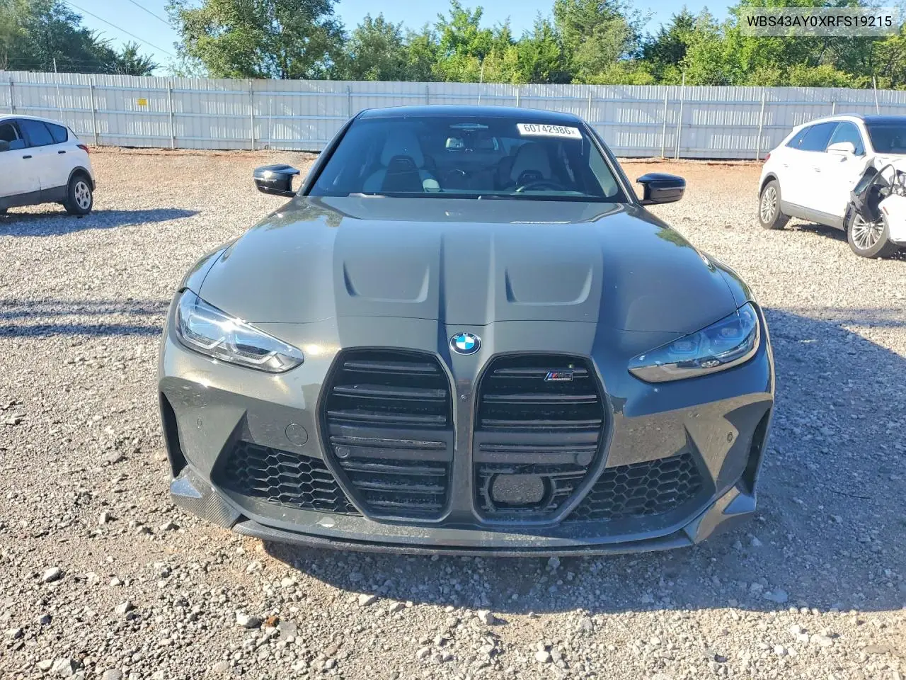 2024 BMW M3 Competition VIN: WBS43AY0XRFS19215 Lot: 60742986