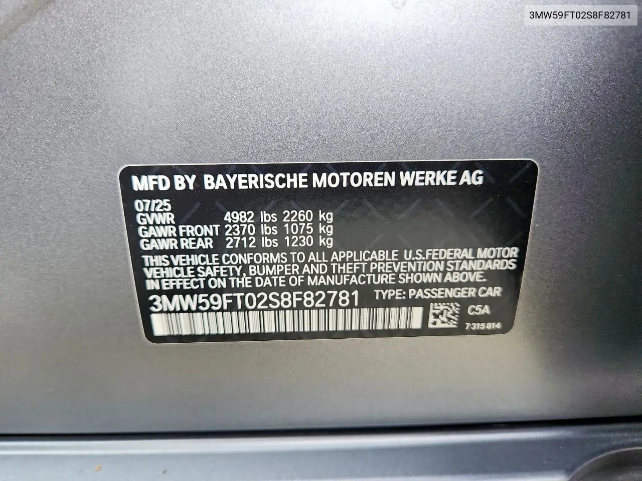 3MW59FT02S8F82781 2025 BMW M340I