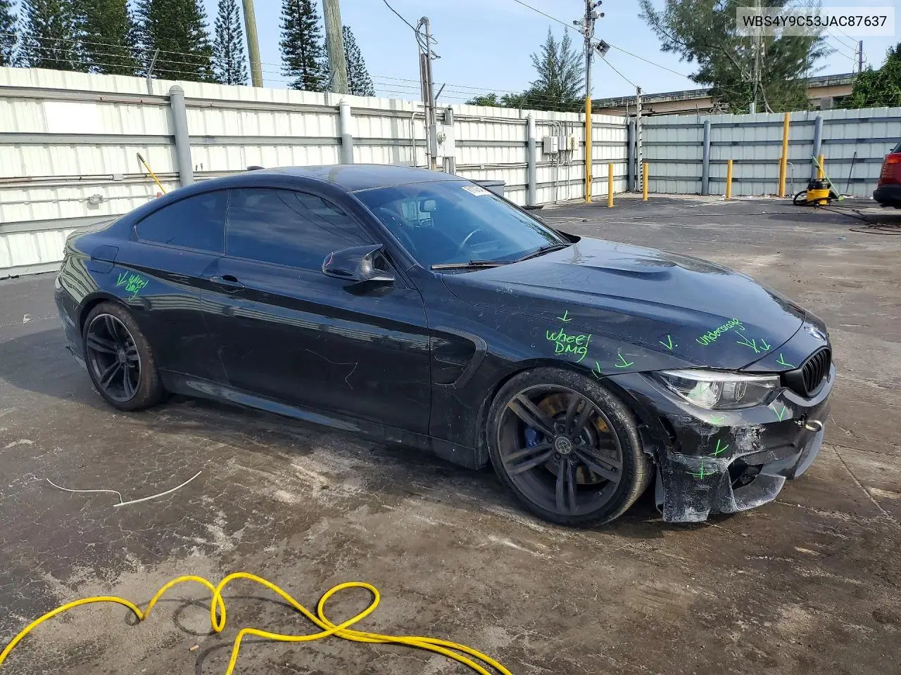 2018 BMW M4 VIN: WBS4Y9C53JAC87637 Lot: 61107546