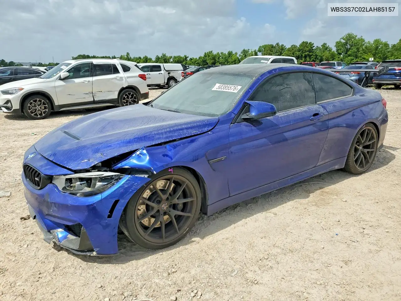2020 BMW M4 Cs VIN: WBS3S7C02LAH85157 Lot: 58385576