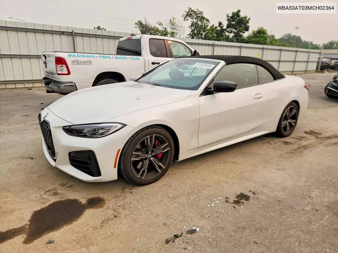 2021 BMW M440I VIN: WBA53AT03MCH02364 Lot: 61332936